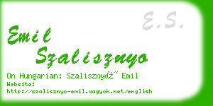 emil szalisznyo business card